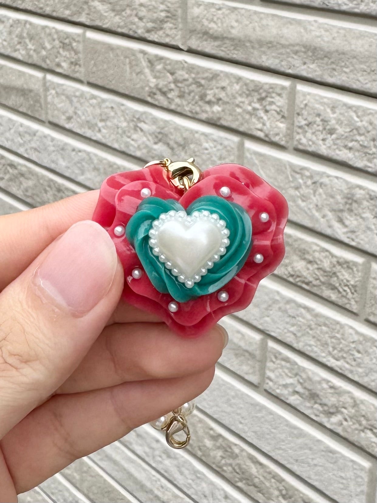 【限定受注販売】 フリルハートホイップ バッグチャーム/ストラップ